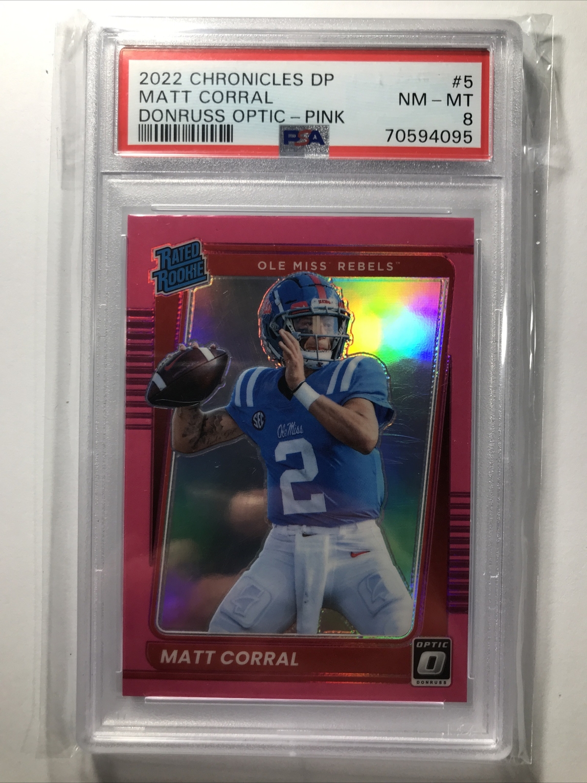 Matt Corral Panini Chronicles Draft Picks Donruss Optic #5 Pink
