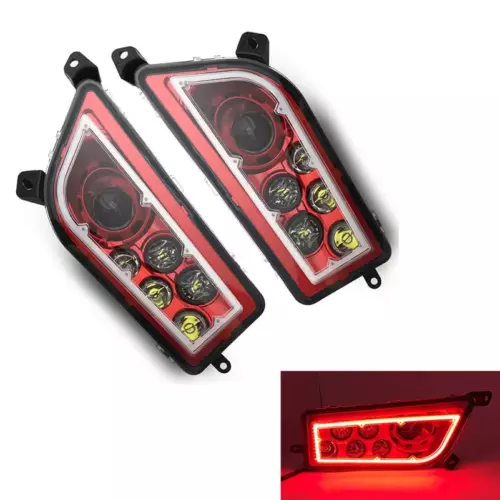 Paar ATV UTV Halo LED Scheinwerfer Rot für Polaris General 1000 RZR XP 4 1000 - Picture 1 of 15