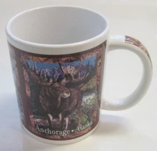 Artic Circle Enterprises Anchorage Alaska  Ceramic Mug Moose Geese Widlife RARE