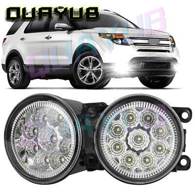 LED Pair Bumper Lamp Fog Light For Ford Explorer 2011 2012 2013 2014 2015 C-MAX