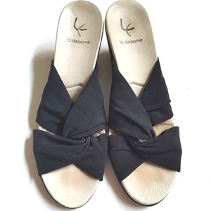 stretch fabric wedge sandals