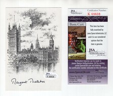 MARGARET THATCHER UNUSED HAND SIGNED BOOKPLATE      UK PRIME MINISTER        JSA