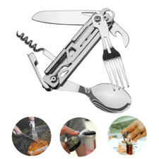5-in-1 Eating Outdoor Travel Camping Utensil Set Knife, Fork, Spoon Detachable