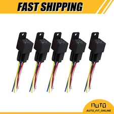 FIVE 24V SPDT Automotive Car Relay 5 Pin 5 Wires w Harness Socket Plug Universal