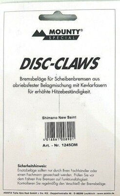 German Mounty Special Disc Claws Brake Bike Bicycle Pads for Shimano New  Saint 4018861008901 | eBay