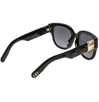 CHRISTIAN DIOR Lady 9522 Black Cannage Paris Logo R3F Sunglasses