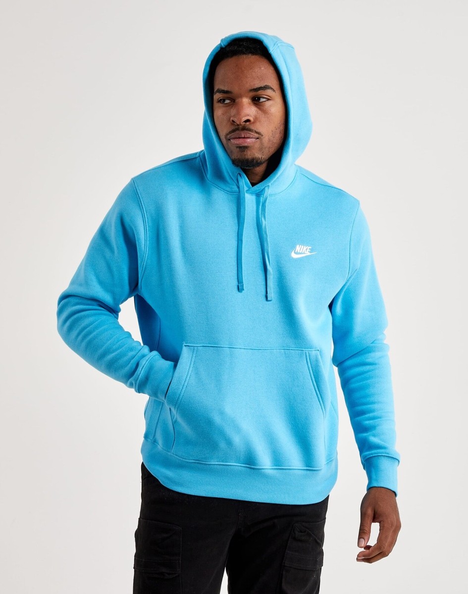 Nike Mens Sportswear Club Fleece Pullover Hoodie Photo Blue BV2654