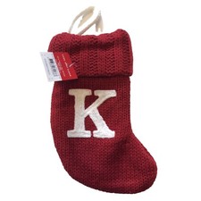 Wondershop Monogram Mini Christmas Stocking Initial Letter K Red Knit Target
