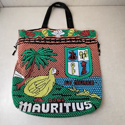 Vintage Ile Maurice Mauritius Beaded Tote