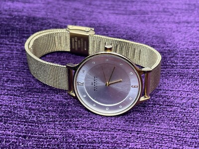 WOMENS LADIES SKAGEN GOLD TONE ANITA WRIST WATCH