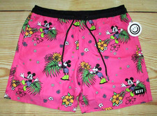 MENS NEFF DISNEY MICKEY MOUSE PINK TROPICAL SWIM BOARD SHORTS SIZE L