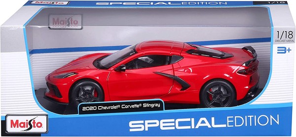 Chevrolet Corvette C8 Stingray 2020 Metal Red 1:18 Maisto 31447 Die Cast-image