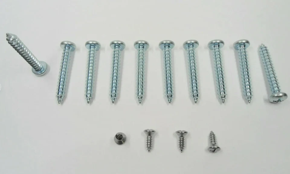 ¡HERRAJES DE ALMOHADILLA DE REPOSABRAZOS DE 14 PIEZAS Y 10 TORNILLOS INTERIORES CROMADOS PARA VEHÍCULOS DE LA VIEJA ESCUELA! Foto 3 de 4