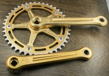 Vintage 80s Campagnolo Old School Gold BMX Bike CRANKS 170 43t NOS Pista Bicycle