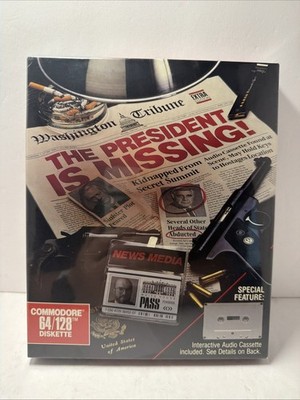 The President Is Missing by COSMI For Commodore 64 128 - NEW / Sealed Vintage