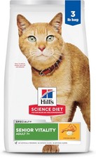 Adult 7 Senior Vitality Dry Cat Food Chicken & Rice 3 lb. Bag 13.17 per pound