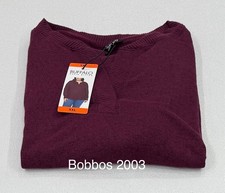 Buffalo Women's Cozy V-Neck Long Sleeve Top, Burgandy Mix, Size XXL