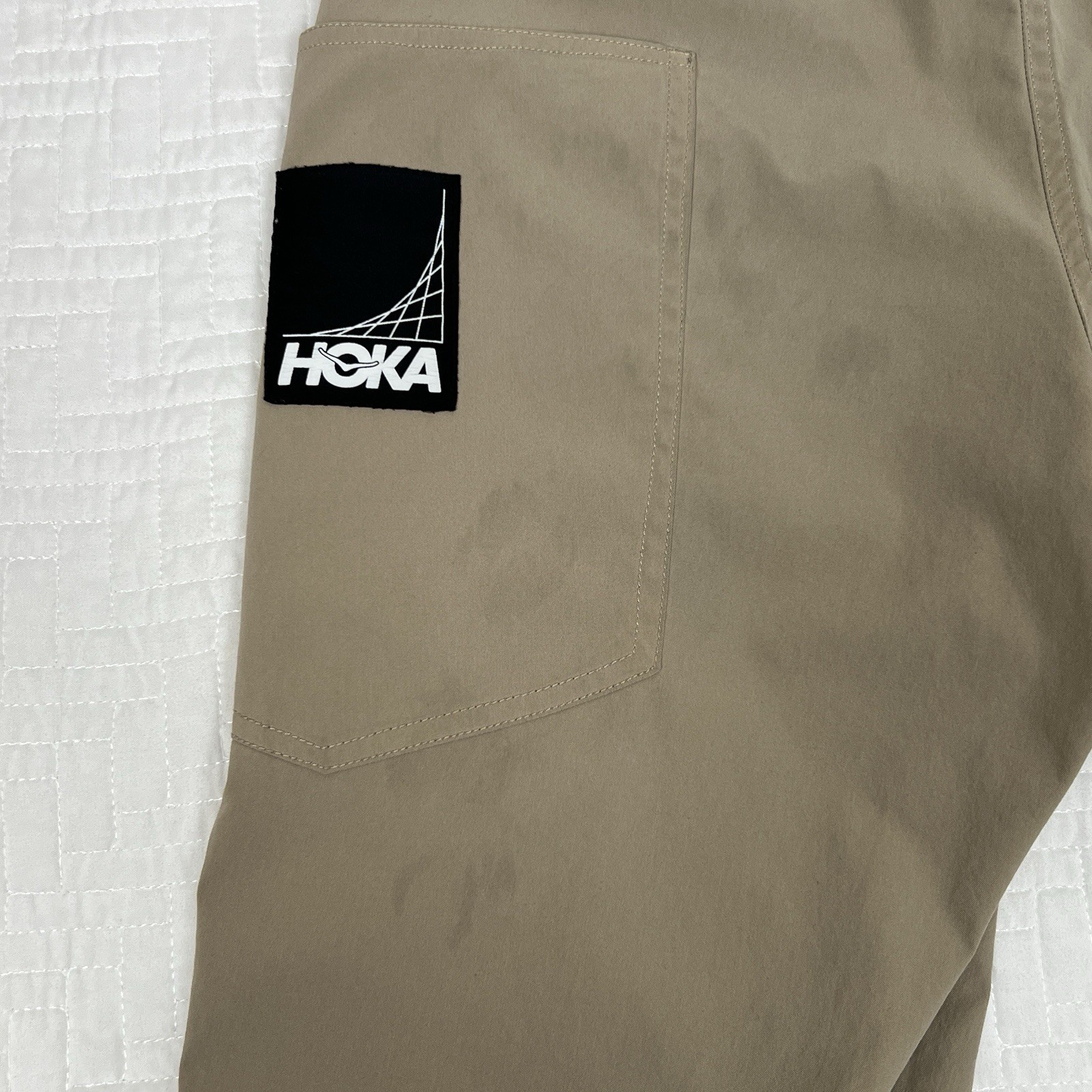 Hoka One One Transport Pants Running Athletic Tan Women's S 28x29 Side Zip thumbnail 5