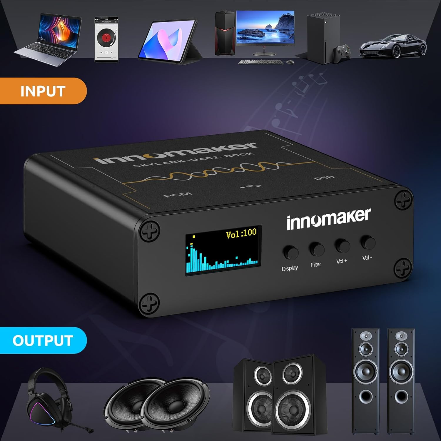 Interfaccia Audio USB DAC ES9038Q2M | XLR Balanced Output per Studio - 4