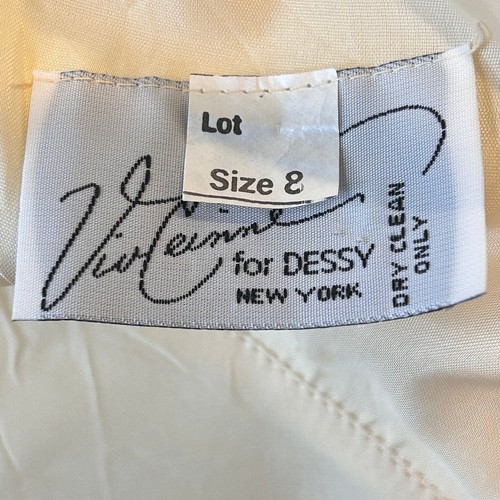 Vintage Vivienne by Dessy NY 1980s Cocktail DressCream/black size 8 - Picture 5 of 5