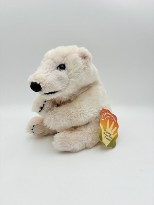 Folkmanis Sitting Polar Bear Puppet Plush White Stuffed Toy Realistic Animal 11''