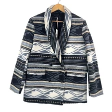 Driftwood Blanch South western Print Blazer relaxed 90s Aztec retro sz L