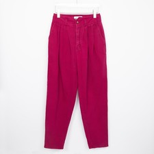 Idioms Vintage Corduroy Pants Raspberry High Waist Pleated Tapered Leg 9/10