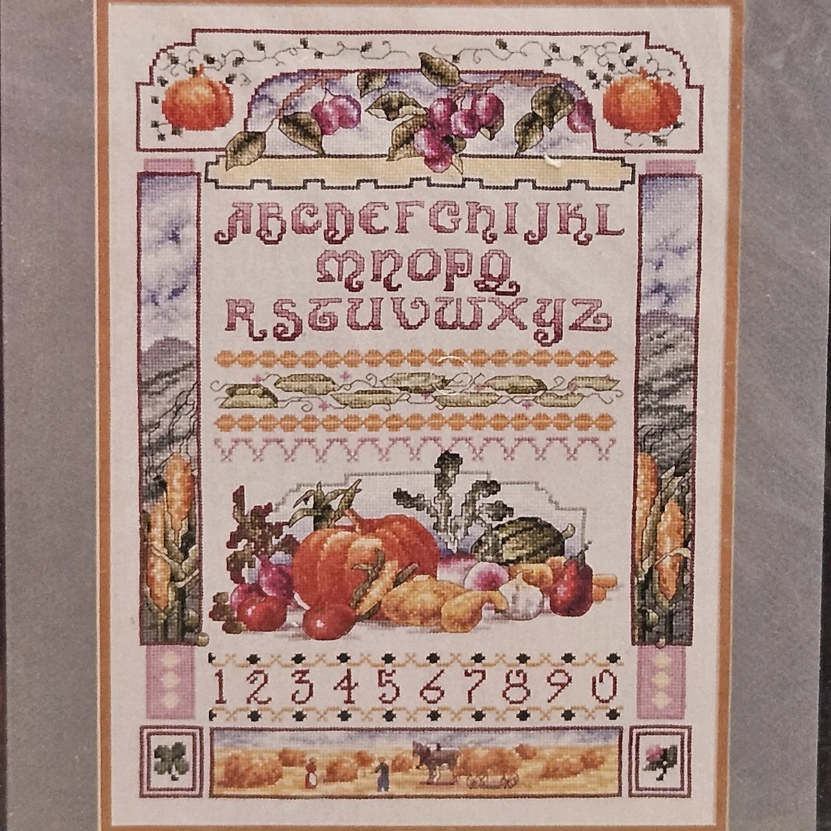 Harves Sampler Cross Stitch Kit Janlynn NEW Vtg