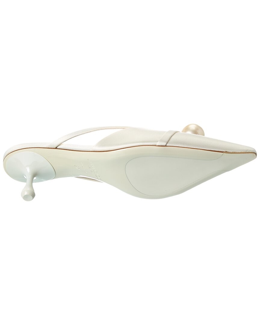 Jimmy Choo Sana 50 Satin Mule Women's White 36.5 image 4