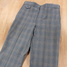 Vtg 70s 80s plaid polyester bootcut dress pants 34x28 leisure disco golf prep