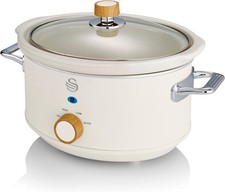 Image of Swan SF17021WHTN Nordic Slow Cooker with 3 Temperature Settings, Removable