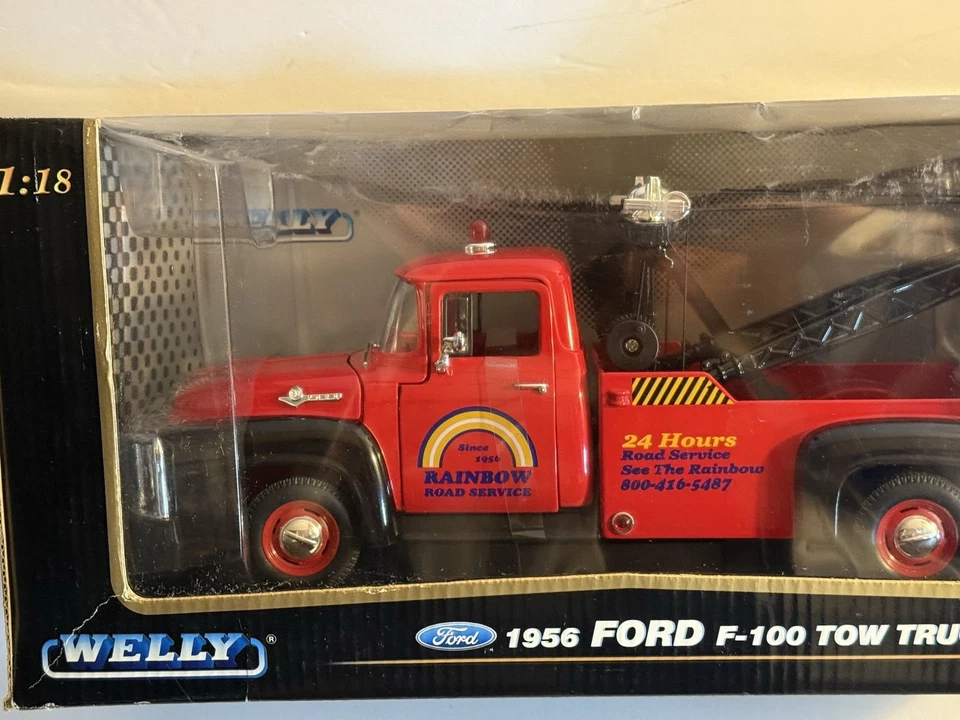 Welly 1956 Ford F-100 Tow Truck 1:18 Diecast Model 9834W Sealed Wrecker🚚 - Image 2 of 4