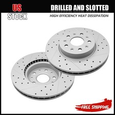 2Pcs Front Drilled Brake Rotors for Cadillac CTS CT5 2016-2022 Chevy Camaro