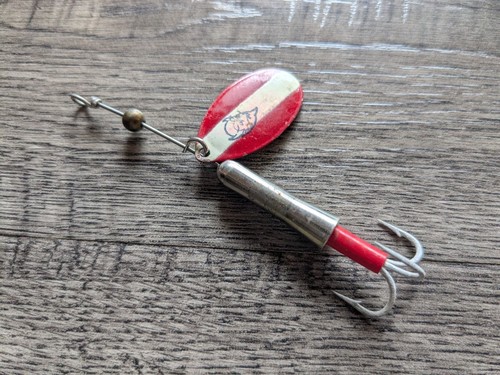 Cuiller à Pêche Vintage Japon – Style Nacre Rouge – Leurre Tournant Ancien