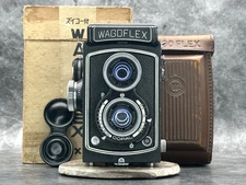 [EXC5 in BOX] WAGOFLEX TLR Film Camera Zuiko 75mm f3.5 Lens +Case Cap from JAPAN