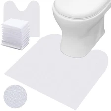 50 Pcs Disposable Toilet Mats 24 x 24 Inches Round Commode Potty Large Mats T...