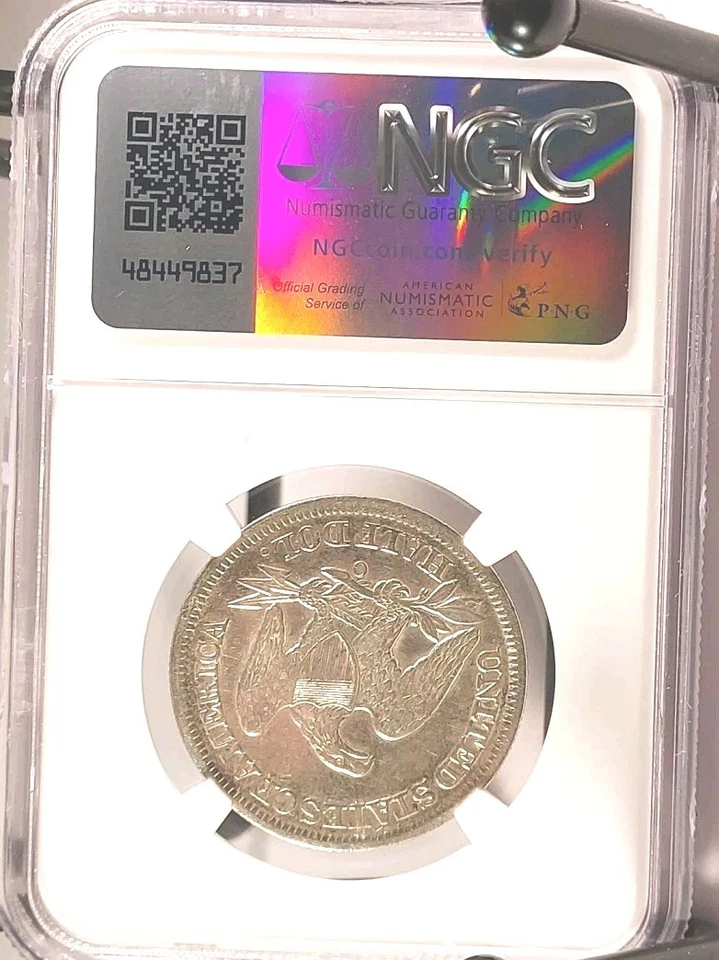 1855 O Arrows Seated Liberty Half NGC AU-53 - Image 4 of 4