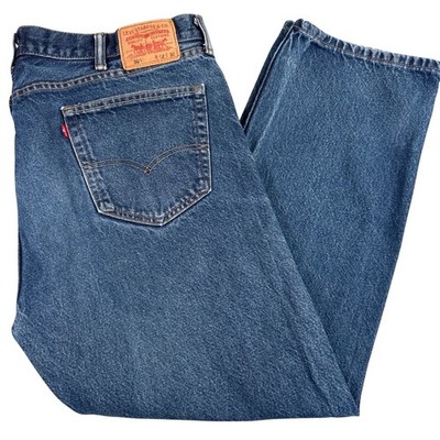 Levis 505 Mens Regular Fit Jeans W42 Blue Denim Heavy Duty Work Outdoors 