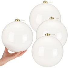 4 Pcs Extra Large Christmas Ball Ornaments 8'' 200 Mm Giant Oversized Plast...