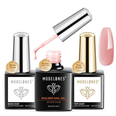Gelnägel Set 3x15ml Base Top Aufbaugel UV LED Nagellack für Modellage