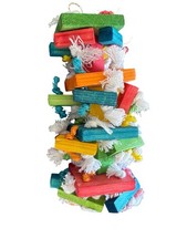 Bird Toy for to Large Birds - Knots N Blocks - Parrot Toys for Medium Open Box