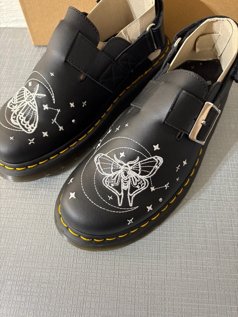 Dr. Martens JORGE II CELESTIAL MOTH EMBROIDERED MULES MSRP