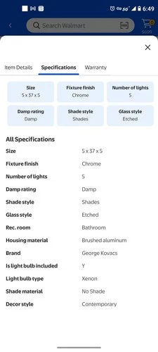 George Kovacs P5955-077, Convex, 5 Light Bath Fixture, Brushed Aluminum - Picture 3 of 4