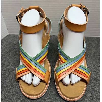 BOBS from Skechers Desert Kiss Secret Picnic Rainbow Sandals 113663 MLT Wmns 10