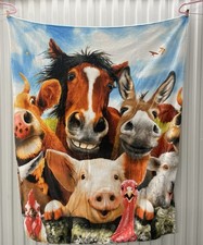 Farm Animals 50x60 Inch Throw Blanket Cover Soft Bedding Gift Cozy