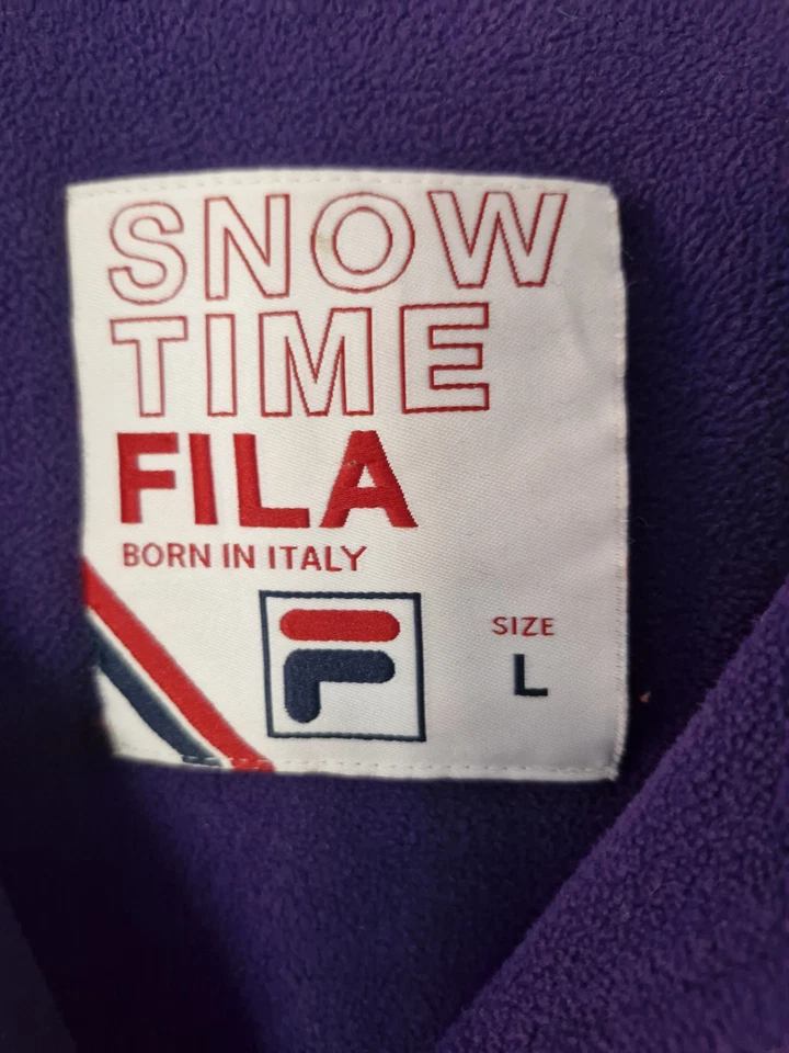 FILA Grey Purple Snow Time Jacket LARGE Retro Ski 80s Casuals 46" - Image 4 of 4