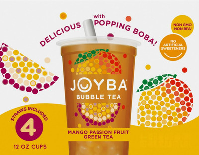 Joyba Mango Passionfruit Green Tea Bubble Tea   12 fl oz   Pack of 4