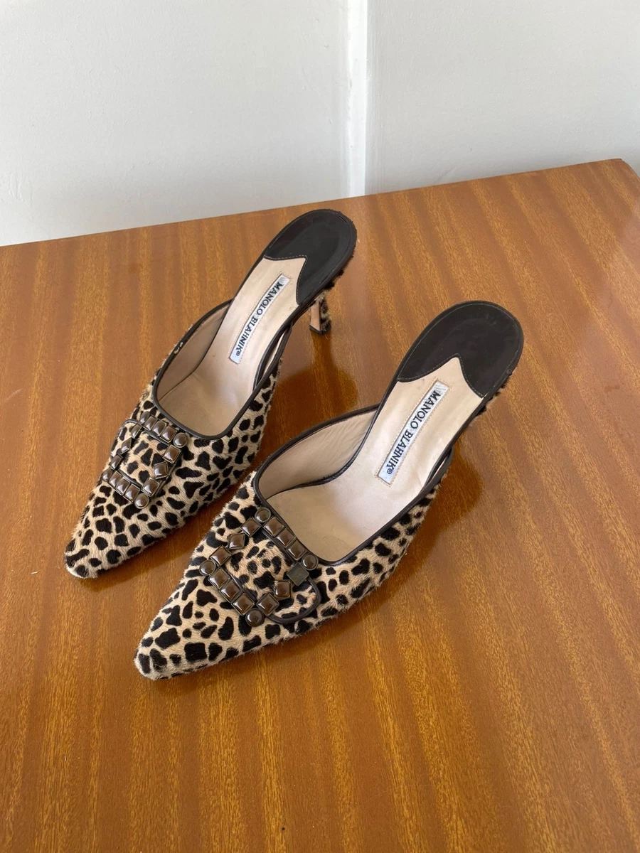 Manolo Blahnik Animal Print Mid (2-2.9 in) Heel Height Heels for