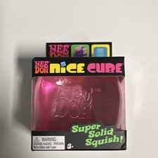 Nee Doh Nice Cube Super Solid Squish Tear-Resistant Pink Squeeze Ball