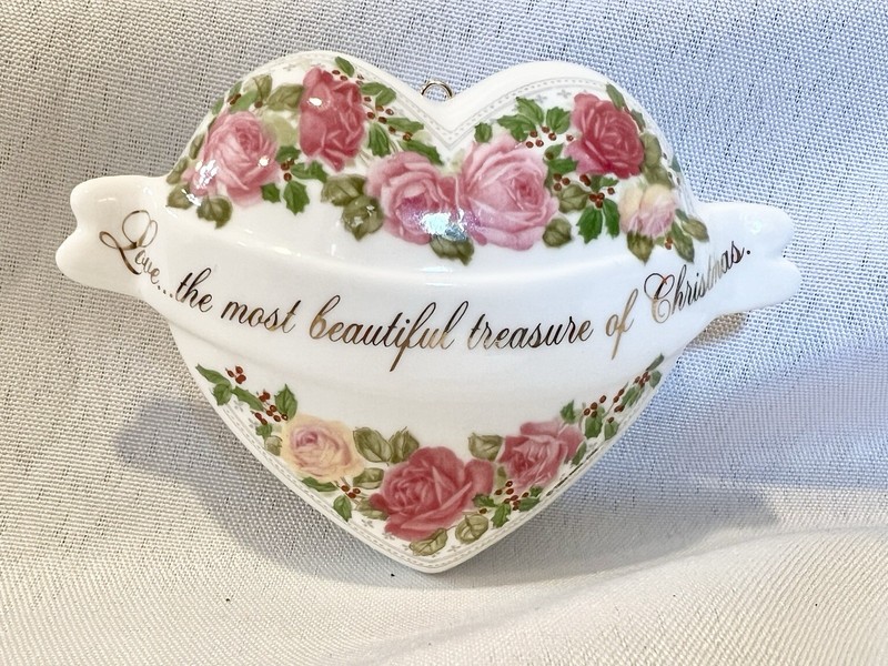 Hallmark Keepsake "A Heart Full of Love" Bone China Christmas Ornament 1984